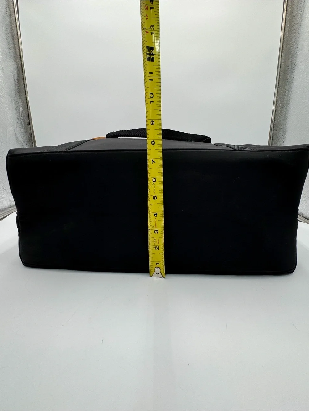Hugo BOSS Parfums Black Weekender Duffel Travel Gym Bag Striped Handles Zip Tote